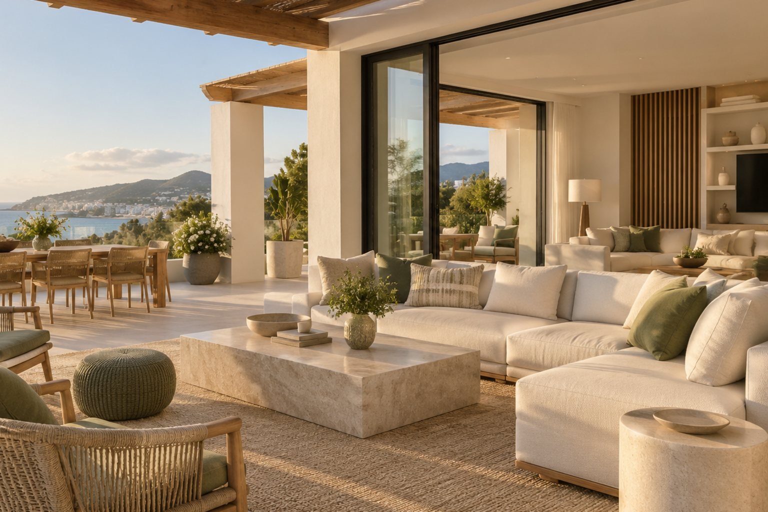 Espacio mediterráneo abierto que integra interior y exterior